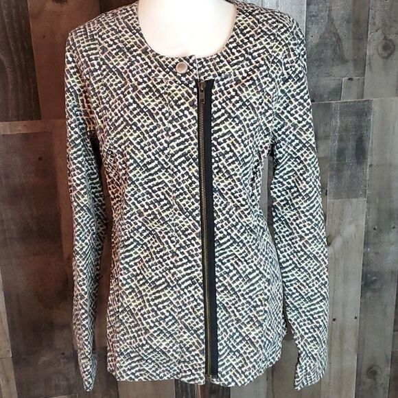 Cabi print zip up casual jacket m - Picture 1 of 3